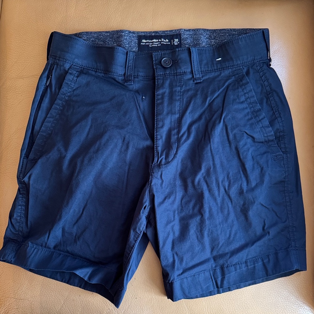 Abercrombie & Fitch Navy Flat Front Men's Shorts